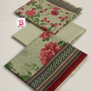 3 Pieces Printed Lawn Suit – Elegant Pakistani Fashion 2025