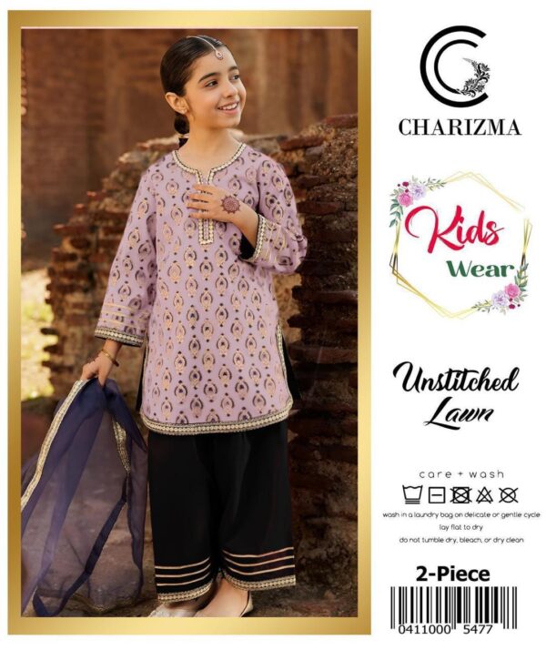 2 pcs unstitched suit for girls