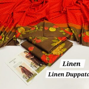 Maria B Digital Printed Linen 3Pc Suit with Dupatta