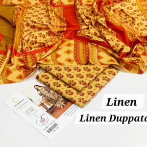 Maria B Digital Printed Linen 3Pc Suit with Dupatta