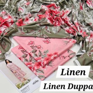 Maria B Linen Collection – 3pc Allover Printed Suit with Digital Dupatta