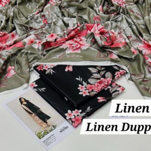 Maria B Linen Collection – 3pc Allover Printed Suit with Digital Dupatta