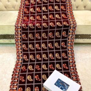 Embroidered velvet shawls